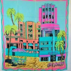 Vintage Echo Miami Beach Print Scarf